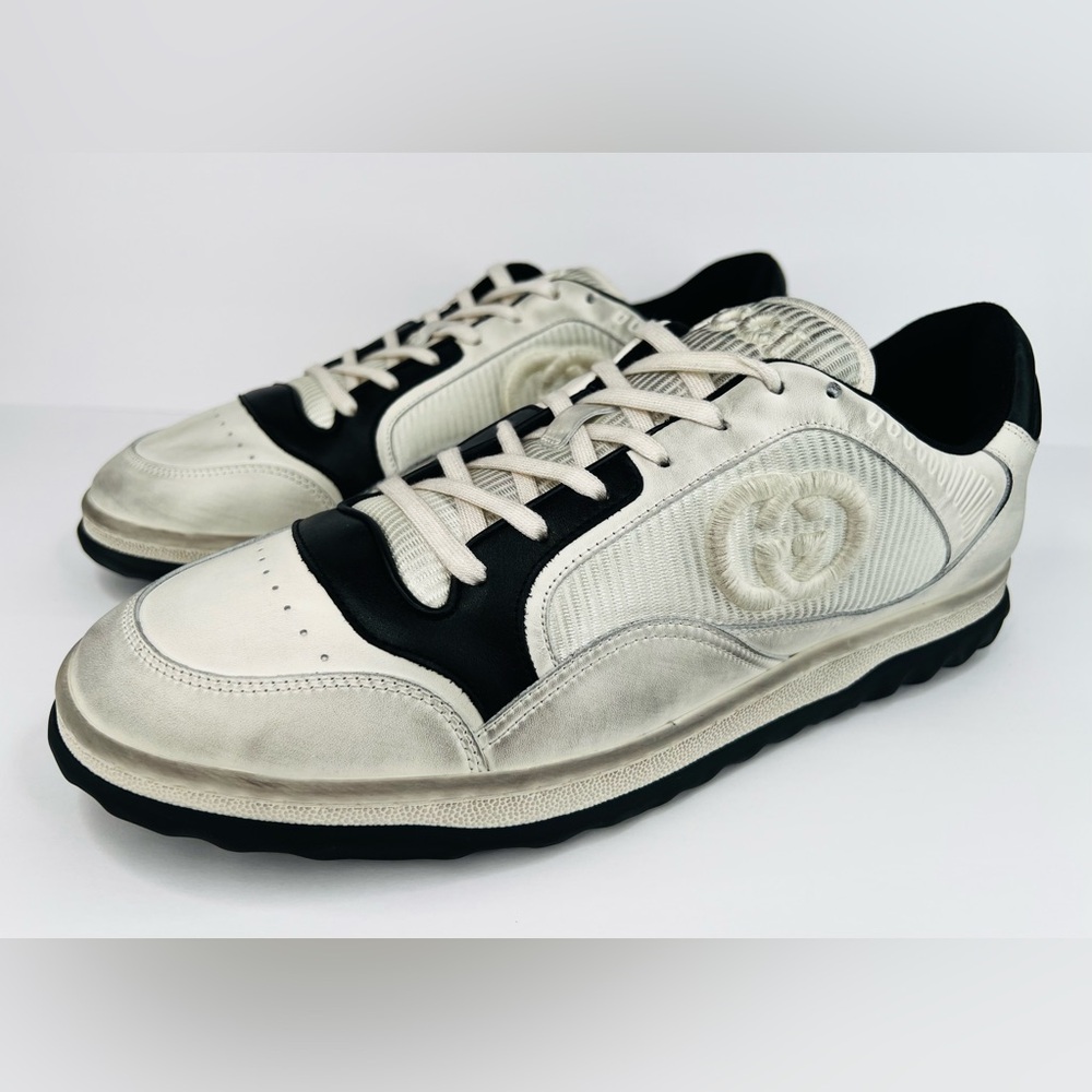 Gucci MAC80 Men's Distressed Leather GG Logo Sneakers UK 11.5 - US 12 - EU 45.5